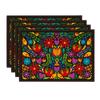 Mexican Cinco De Mayo Placemats Set of 6, 12 x 18 Inch Dia De Los Muertos Decoration Washable Table Mats for Party Dining Table