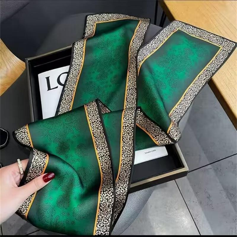 Luxury Design Silk Skinny Scarf For Women Fashion Hair Bands Neckerchief Soft Satin Lady Hands Bag Ribbon Neck Tie Scarf Female