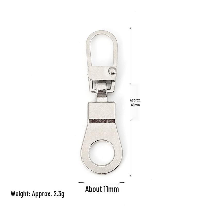 Detachable Metal Zipper Pull Tab Accessory for Bags, Shoes, and Clothes Repair