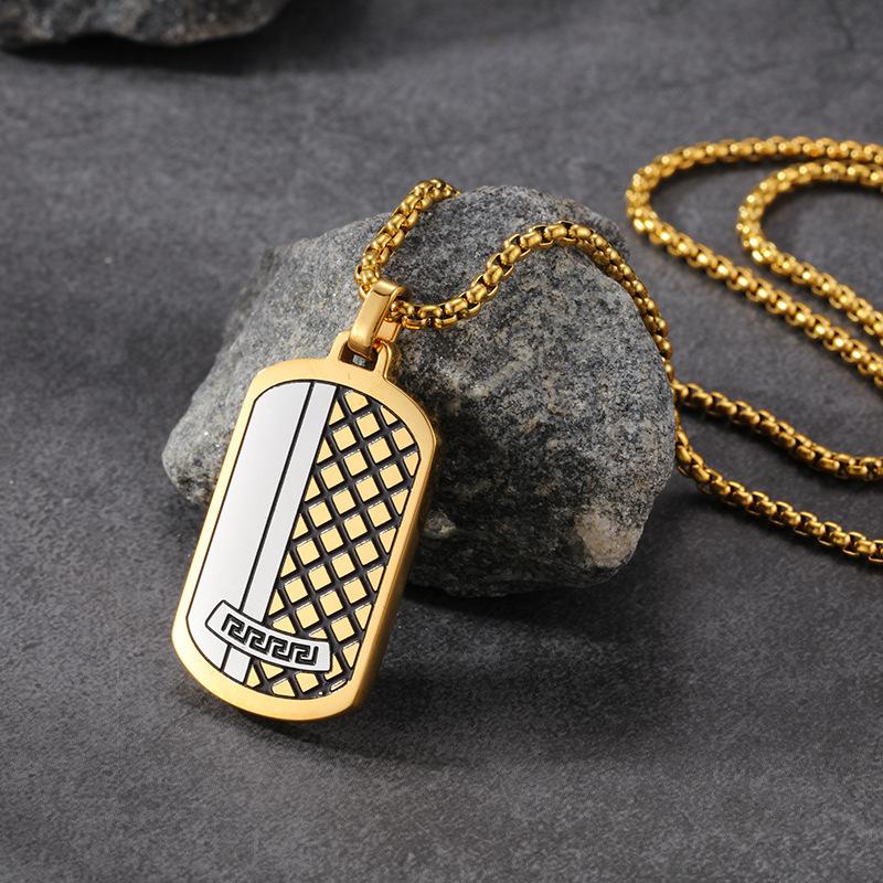 European and American New Men s Fashion Retro Titanium Steel Tag Versatile Necklace Jewelry 60CM