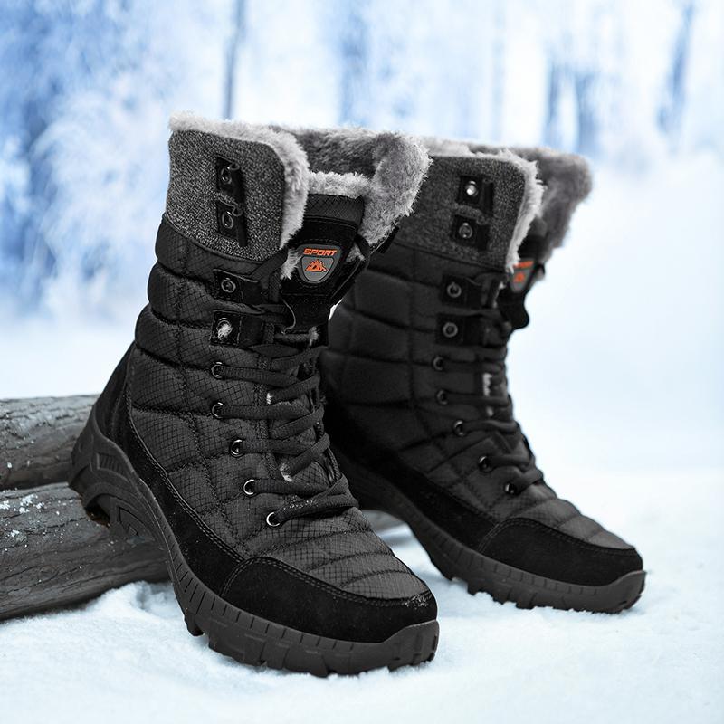 New large size outdoor thick-soled snow boots men's medium and high top velvet thermal casual cotton boots trendy shoes
