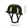 German Retro Style Biker Half Helmet 108 Military Green Copper Lens Visor All-Season Motorcycle Jet Helmet