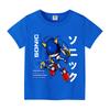 Sonics Anime T-shirt for Children New Round Collar Clothing Kid Short Sleeve Cartoon Partern Clothes Fashion Sunmer Tee Top Gift