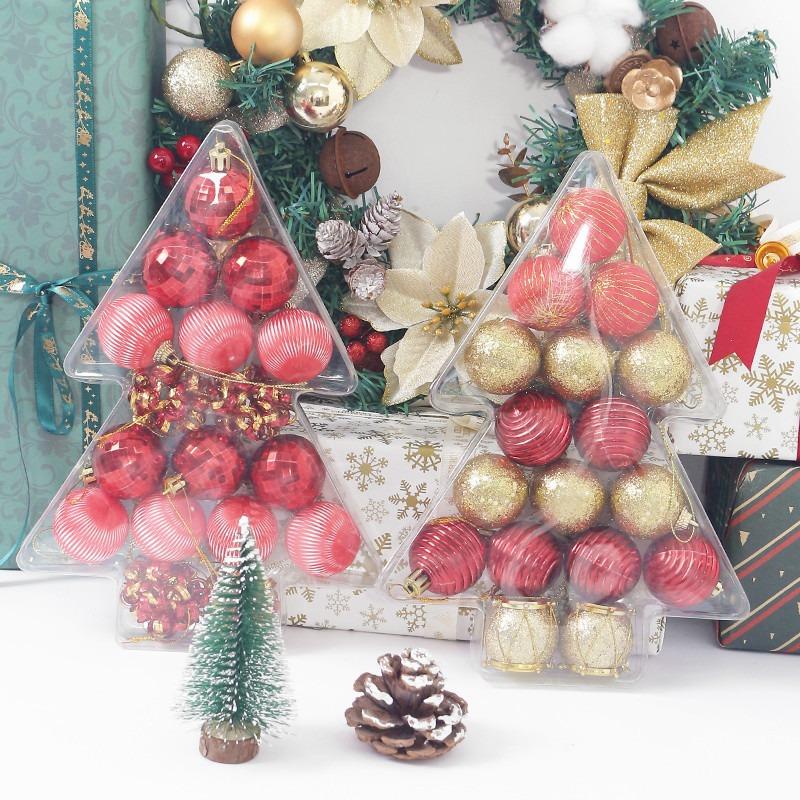 17Pcs 4CM Christmas Balls Christmas Tree Ornaments Hanging Xmas Tree Pendants Party Home Decor 2025 New Year Navidad Gifts Decor
