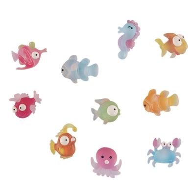 Pacote com 10 Ímãs de Geladeira Coloridos com Desenhos de Criaturas Marinhas Peixes Decorações de Cozinha Adesivo Magnético Para Crianças Adultos Presente