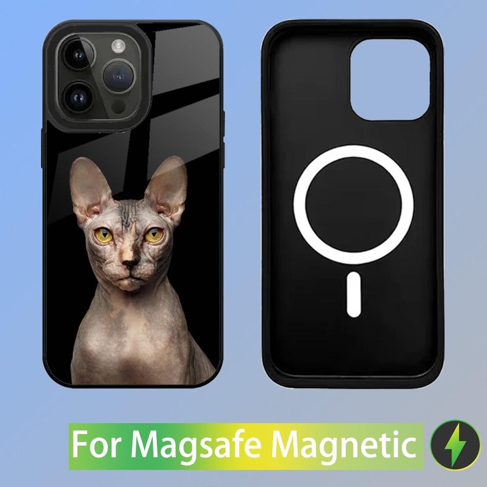 Pet Sphynx Sphinx Cat Phone Case For iPhone 15,14,13,12,11,Plus,Pro,Max Mini Magsafe Magnetic Wireless Charging iPhone14pro
