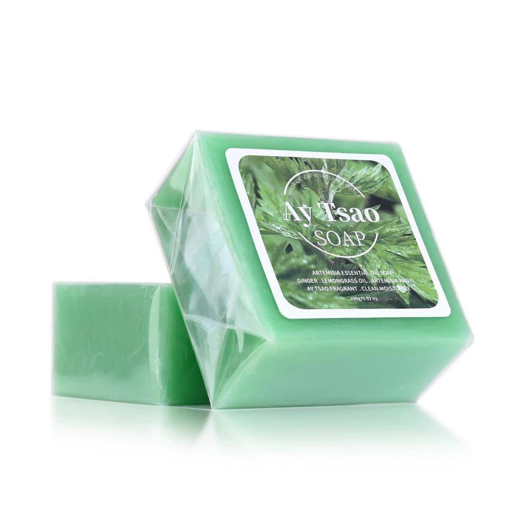 Handmade Turmeric Bamboo Charcoal Soap with Aloe, Papaya, Goat Milk, Sea Salt & Essential Oils