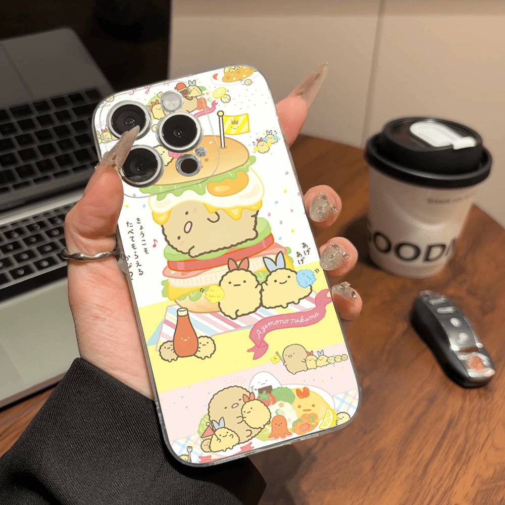 Anime S-Sumikko G-Gurashi  Transparent TPU Phone Case for iPhone 17 11 12 13 14 15 16 Pro Max 16 Plus Cover
