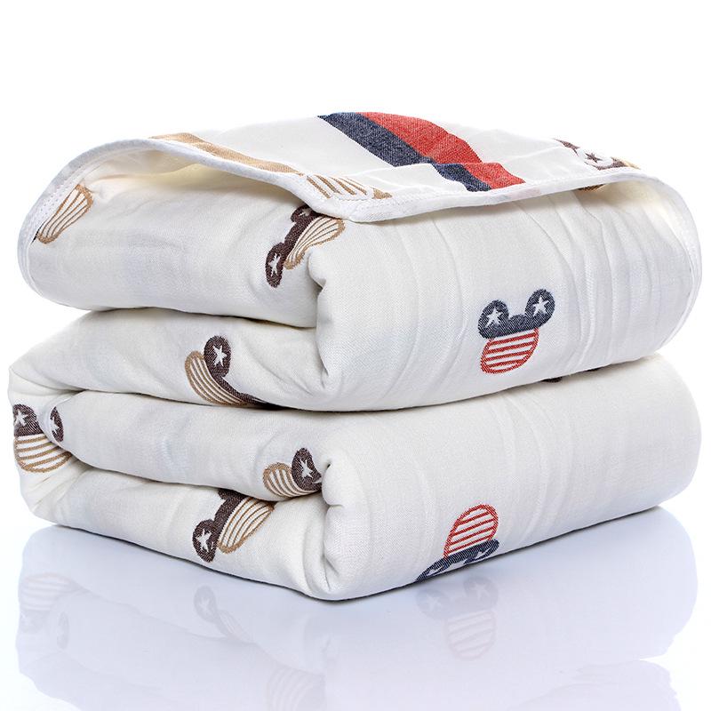110x110cm 6-Layer Cotton Gauze Baby Blanket & Towel Combo 110x110cm