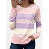 Women's Polka Dot Color Block Print Crew Neck T-Shirt, Casual Tops for Spring Summer Daily Streetwear