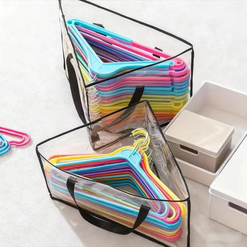 Hanger Storage Holder Large Capacity Triangle Organizer Bag with Handles for Household Closet Organization