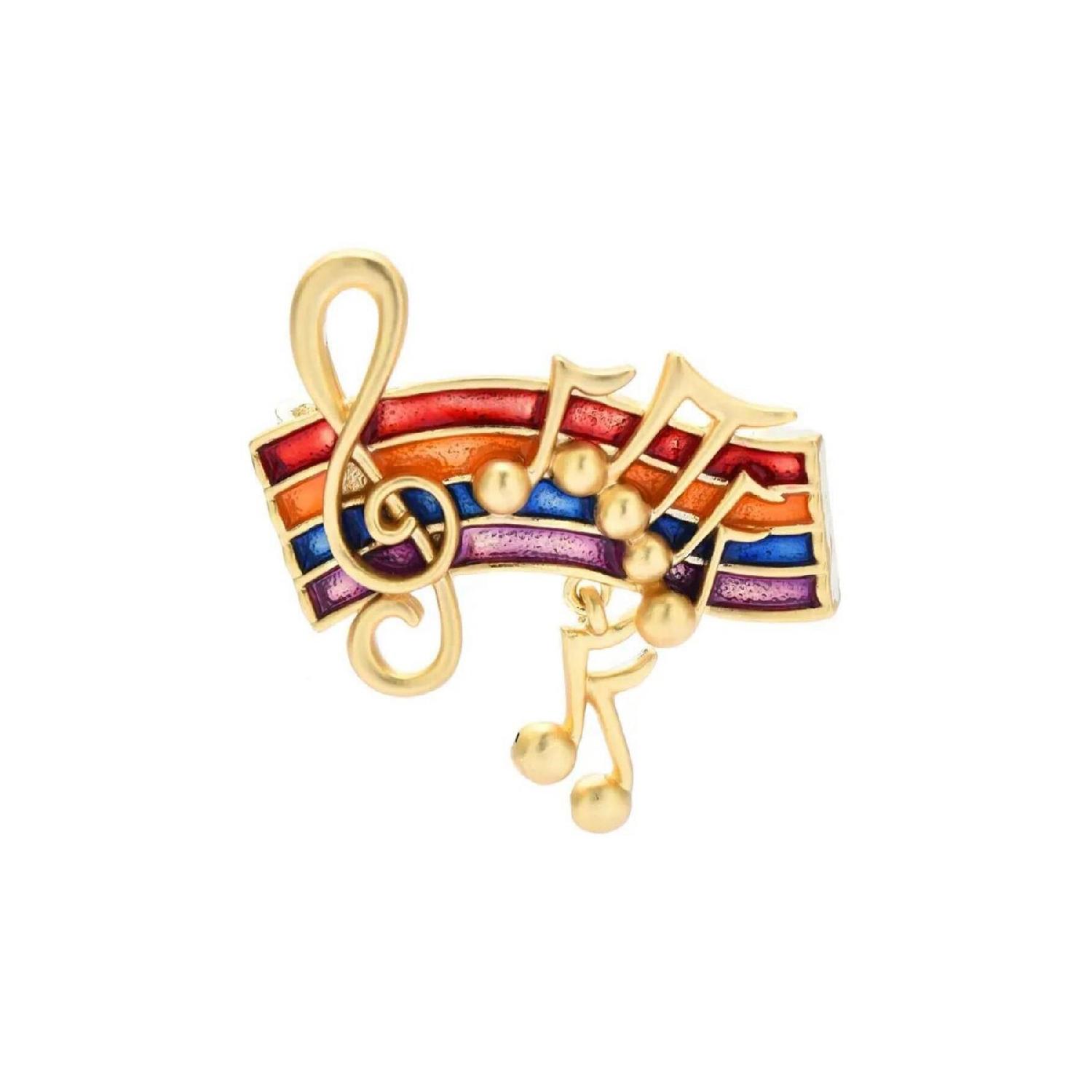 

Colorful Musical Note G Key Rainbow Brooch чистий