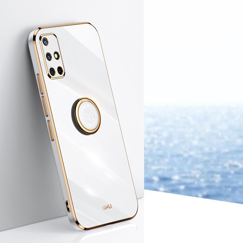 Pro Samsung Galaxy A71 A51 4G 5G Pouzdro Samsung A71 Pouzdro na telefon Galaxy A51 Zadní kryt Luxusní čtvercový pokovovací kroužek Držák Stojan