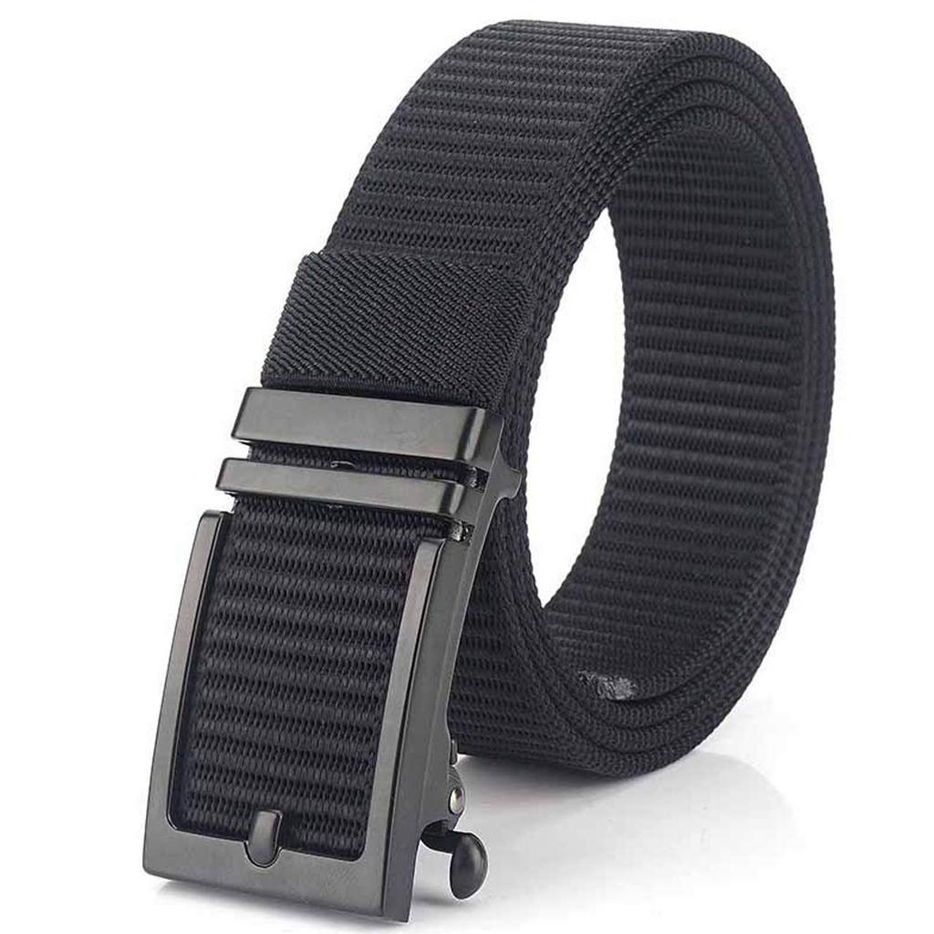 TAILOR JAPAN Lightweight Nylon Belt with Stepless No Airsoft Tactical Military Work Belt Men's Auto-Lock Buckle, Adjustment, Holes, One-Touch Belt,