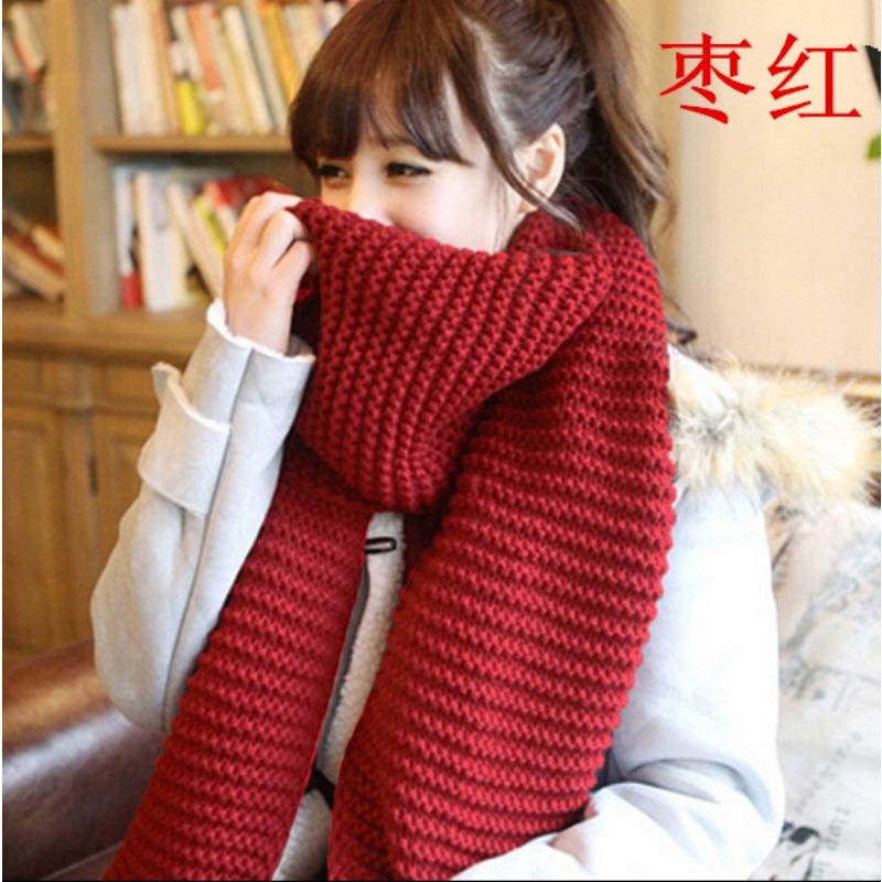 Warm and Thickened Solid Color Wool Scarf for Men and Women Women's Autumn and Winter Couple Scarf Winter
