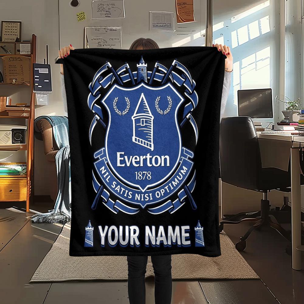 Custom Name Everton2 Flannel Blanket, High quality Comfortable for All Seasons, Home Decor, Warmth and Comfort