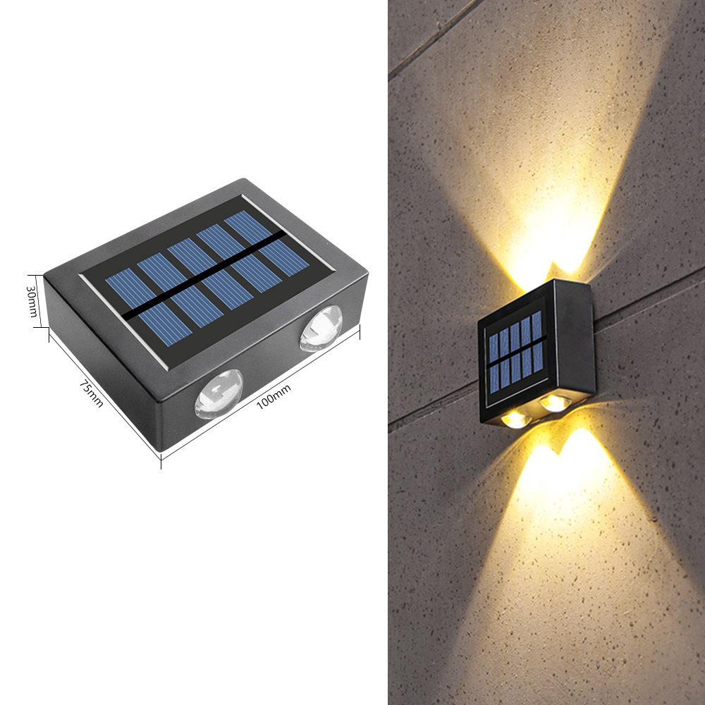 Lampă LED de perete pentru exterior, impermeabilă: Lumină solară cu funcție sus-jos pentru grădină și pereți exteriori
