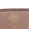 Used Bee Compact Zip Wallet (10656) S8001CVQR 7941, Bee Grain Calfskin, Snap Button, CD Logo, Rose Beige, Women's from