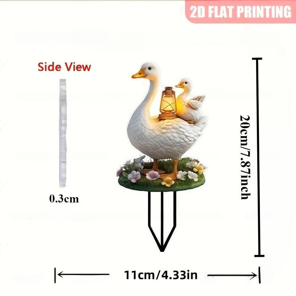 Rață mamă cu rățuște drăguțe, acril plat 2D, decorațiune, potrivită pentru grădină, plante în ghiveci, exterior, terasă, Crăciun, Halloween