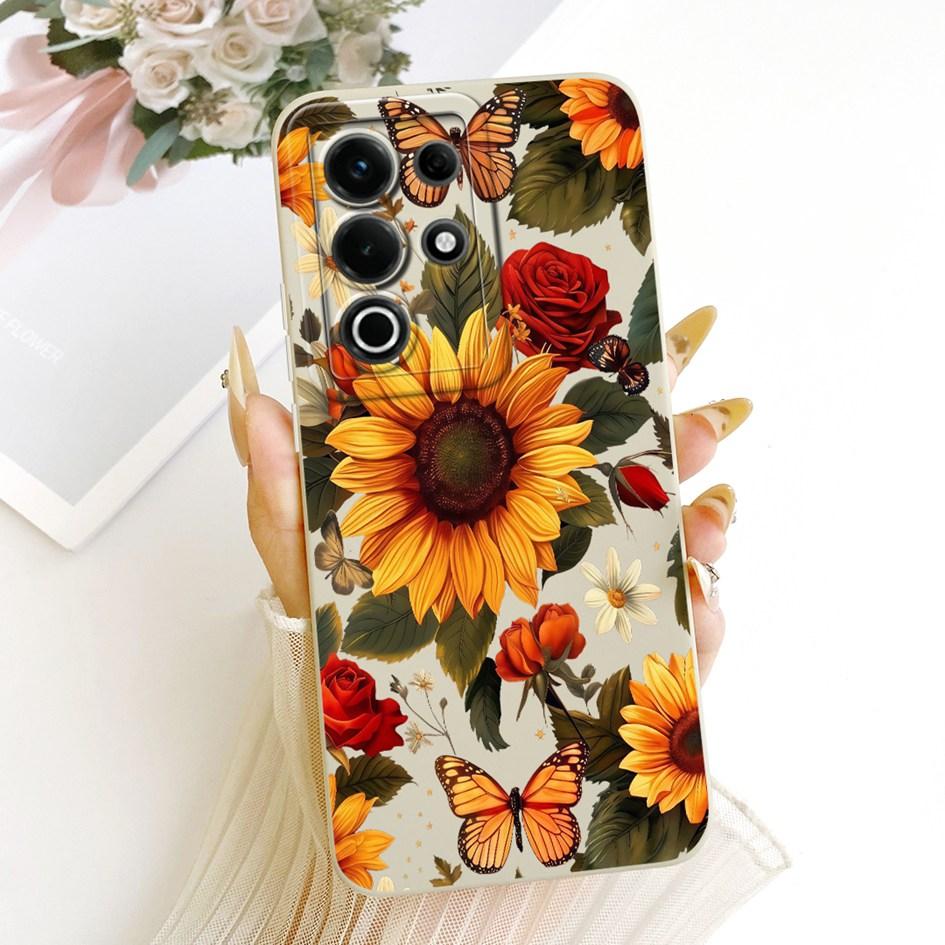 For Itel S25 Ultra Case S686LN Fashion Flower Painted Cover Soft Silicone Funda For Itel S25 S685LN Bumper ItelS25 S25Ultra Etui