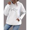 SMILE Women's Printed Long Sleeve Kangaroo Pocket Drawstring Hoodie