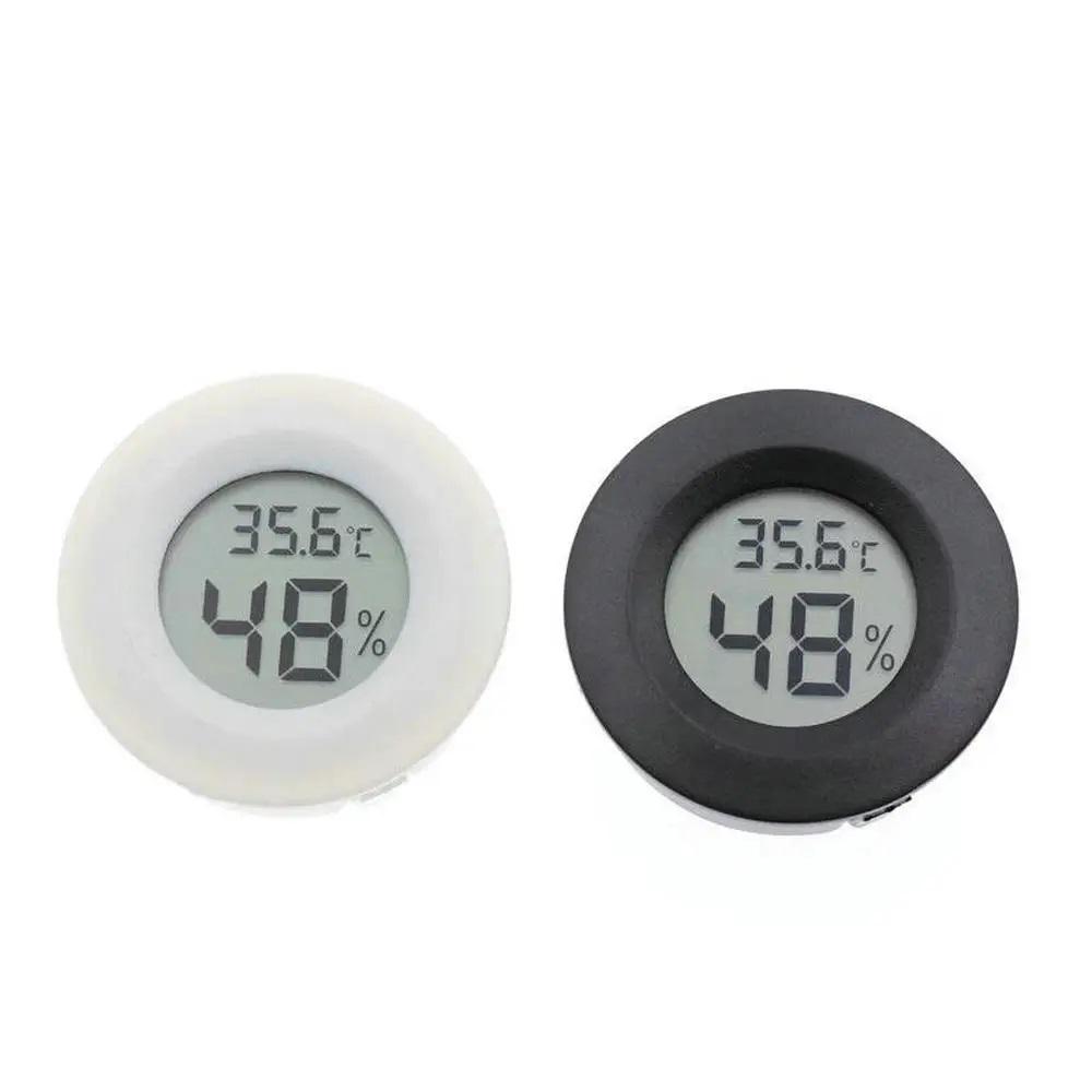 -50~ +70°C Mini LCD Digital Thermometer Hygrometer Round Temperature Humidity Tester Sensor Detector For Freezer Cigar Box