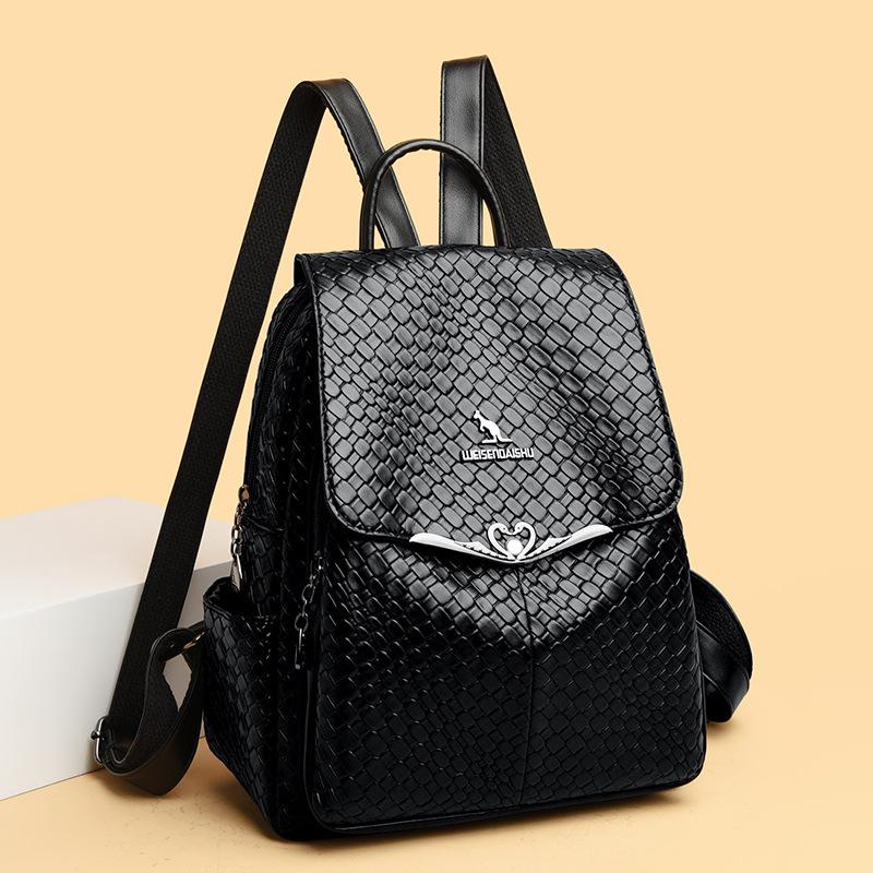 Large Capacity Genuine Leather Texture for Women's Backpack New Soft Leather Multi Purpose Middle Aged Women's Bag Mother Bag
