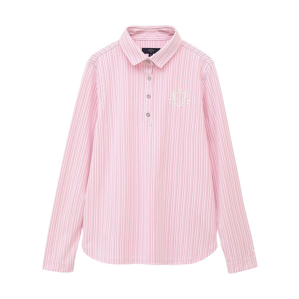 Long Sleeve Polo Shirt Quick UV Golf C25133200 M [Callaway] Women's (Sweat Absorbent, Drying, Protection) / / 1090_Pink