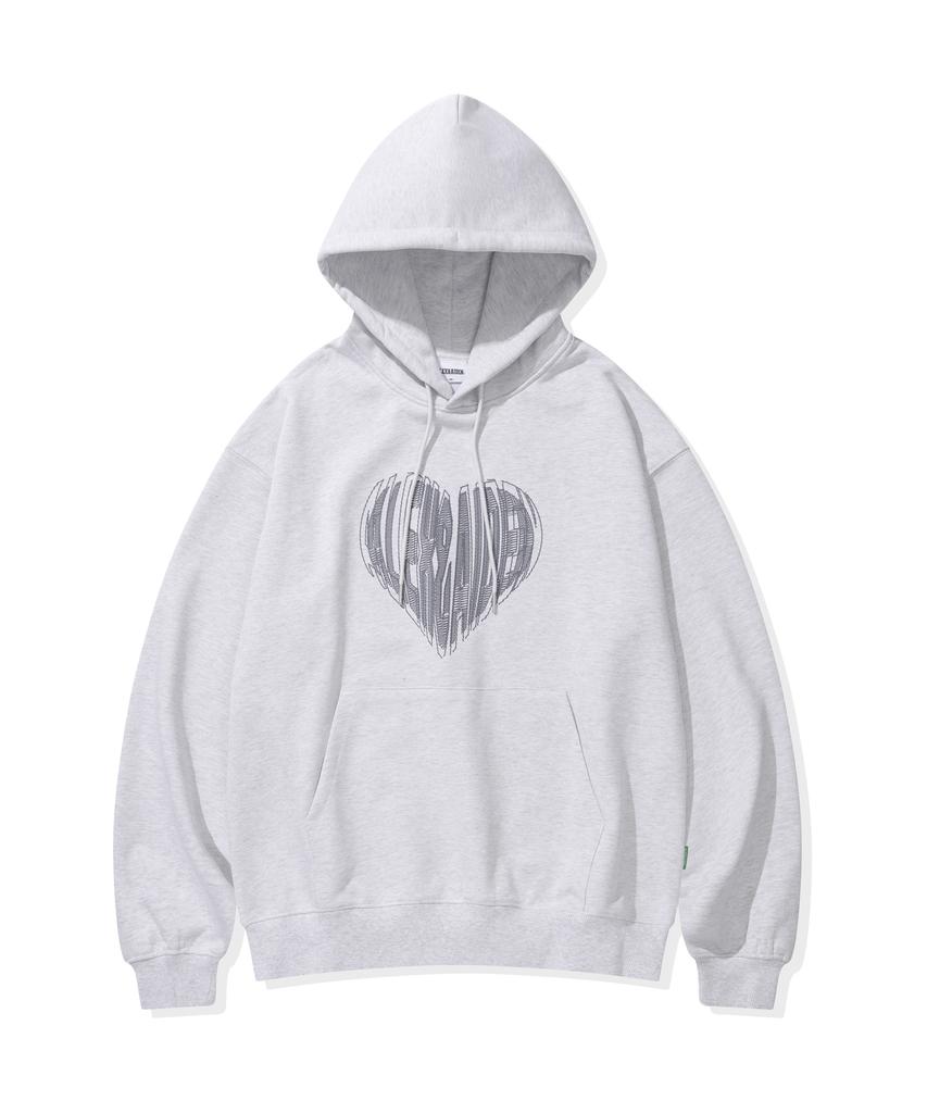 Loop Heart Hoodie (White Melange)