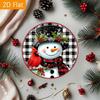 Vintage Snowman Metal Wall Art Round Wreath Winter Home Decor Christmas Gift
