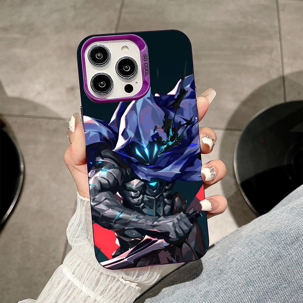 

Valo Omen Phone Case for iPhone 17 16 15 14 13 12 11 X XR XS Air Pro Max Plus Purple Colorful Silver Cover iPhone 11