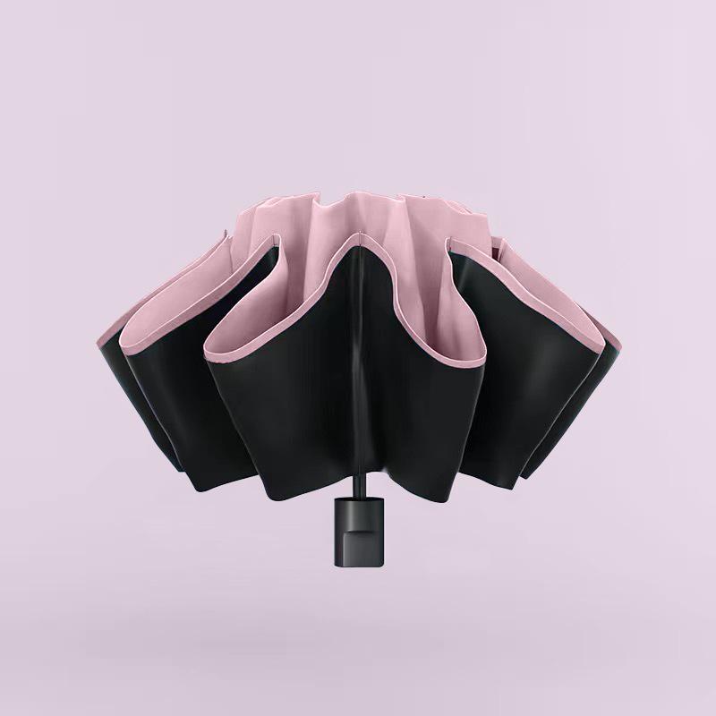 Dual-Use Extra Large Folding Umbrella - 12 Ribs for Sun and Rain Protection