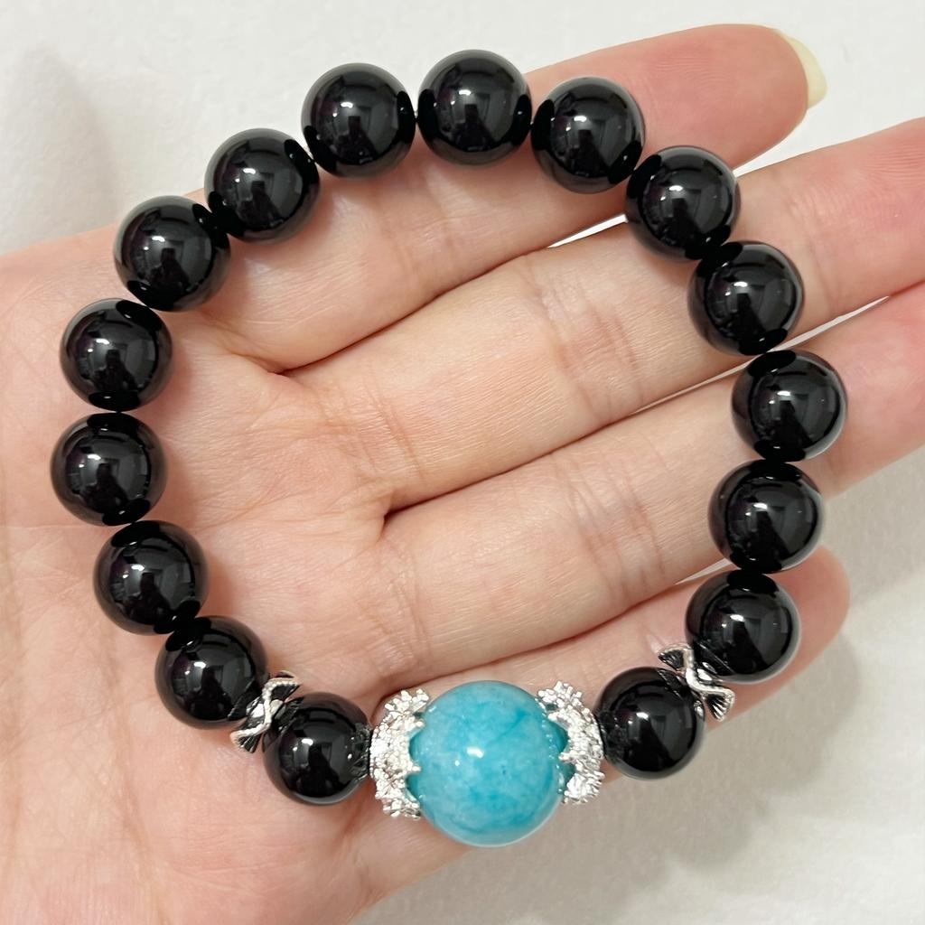 10mm Natural Stone Beaded Bracelets for Women Handmade Semi-Precious Gemstone Agate Bangle DIY Jewelry Gifts