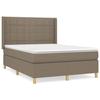 Exclusive House - Slatted Bed Base with Taupe Mattress 140x200 Cm Fabric