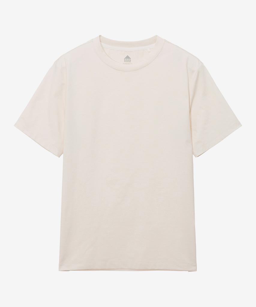BASIC HOUSE Cool Sorona Regular Fit Round Neck Short Sleeve T-Shirt Ivory Lzts3107