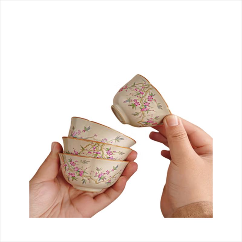 Lainuo Ru Kiln Peach Blossom Teapot Set