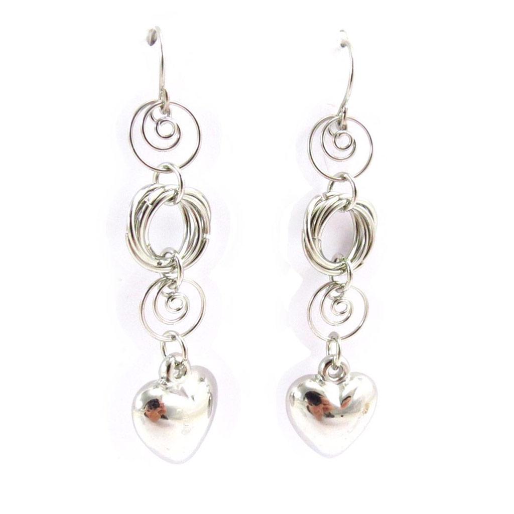Les Trésors De Lily [J6686] - Silver 'Love' Designer Earrings