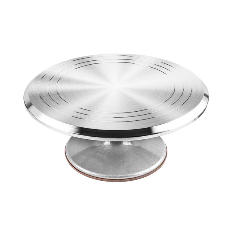 Aluminum Cake Decorating Turntable Set with Rotating Stand, Scraper, and Spatula