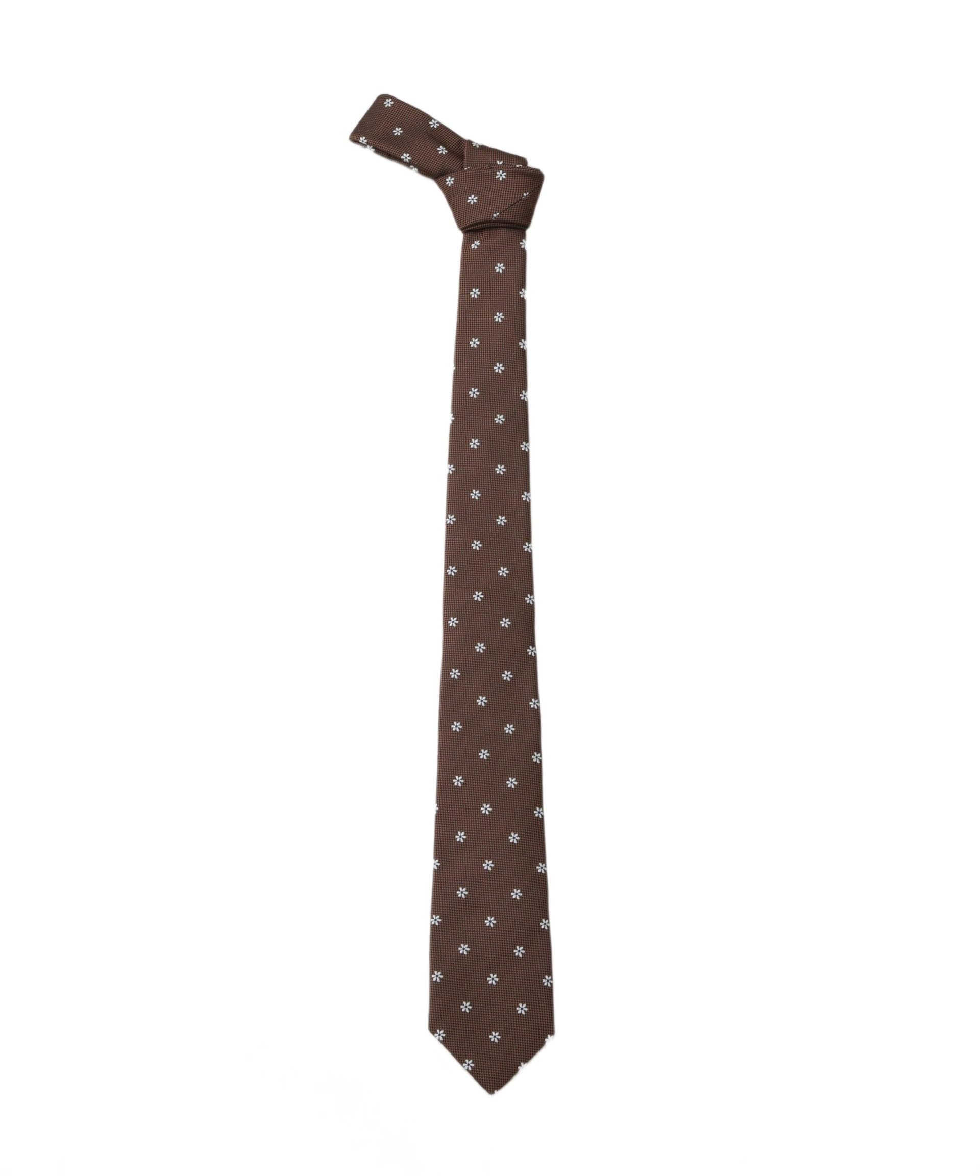 [Nano Universe] Kyoto Nishijin Washable Flower Motif Tie for Men F 050 Brown 668-6142208