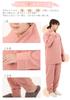 SUIMIN CARE Damen- und Herren-Unisex-Fleece-Pyjama mit Baumwollfutter, Langarm, Unifarben, Winter, Größen XS, S, M, L, LL (S, Rose)