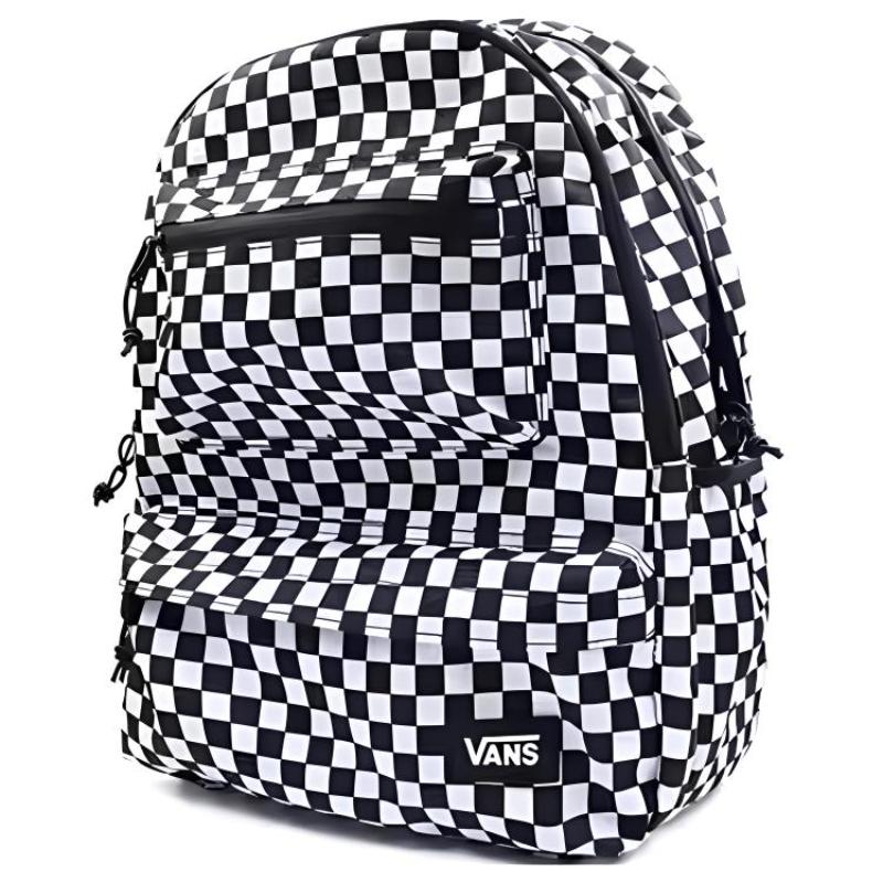 Vans Polyester Backpack Regular Unisex Black White Plaid Vans VN000GP1DWW
