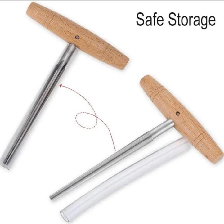 Violin-Wartungswerkzeug Edelstahl-Violinenbohrer mit Holz-Ergonomischem Griff Geeignet für Wirbellocheinsatz