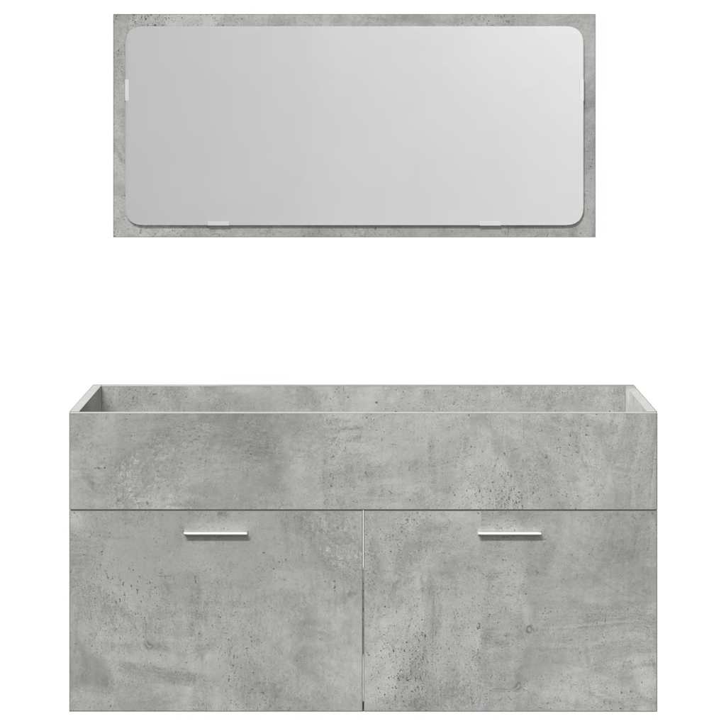 Vidaxl 4-Piece Bathroom Furniture Set, Concrete Grey