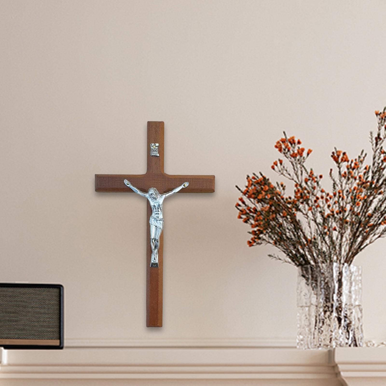 Настенный Распятие Крест Орнамент Декор, Религиозный Подарок, День Благодарения Христианское Искусство Деревянный Крест Настенный Декор, Скульптура Иисуса
