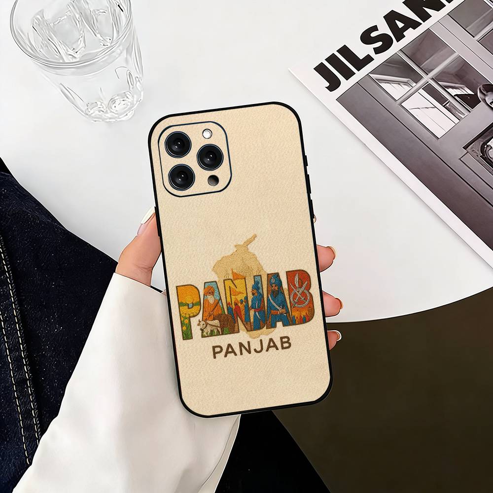ART P- Punjab Karte Handyhülle Silikon Weich Für IPhone 17 16 15 14 13 12 11 X XR Plus Pro Max Plus