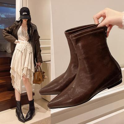 Γυναικείες Μποτάκια Μέχρι τον Αστράγαλο Υψηλής Ποιότητας Μαλακό Δέρμα Κοντές Μπότες Γυναικείες Φλατ Χειμερινή Μόδα Γυναικείες Μπότες Τσέλσι Μόδα Μεγάλο Μέγεθος 41 42