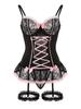 European & American Sexy Lace Bow Sheer Lingerie Set