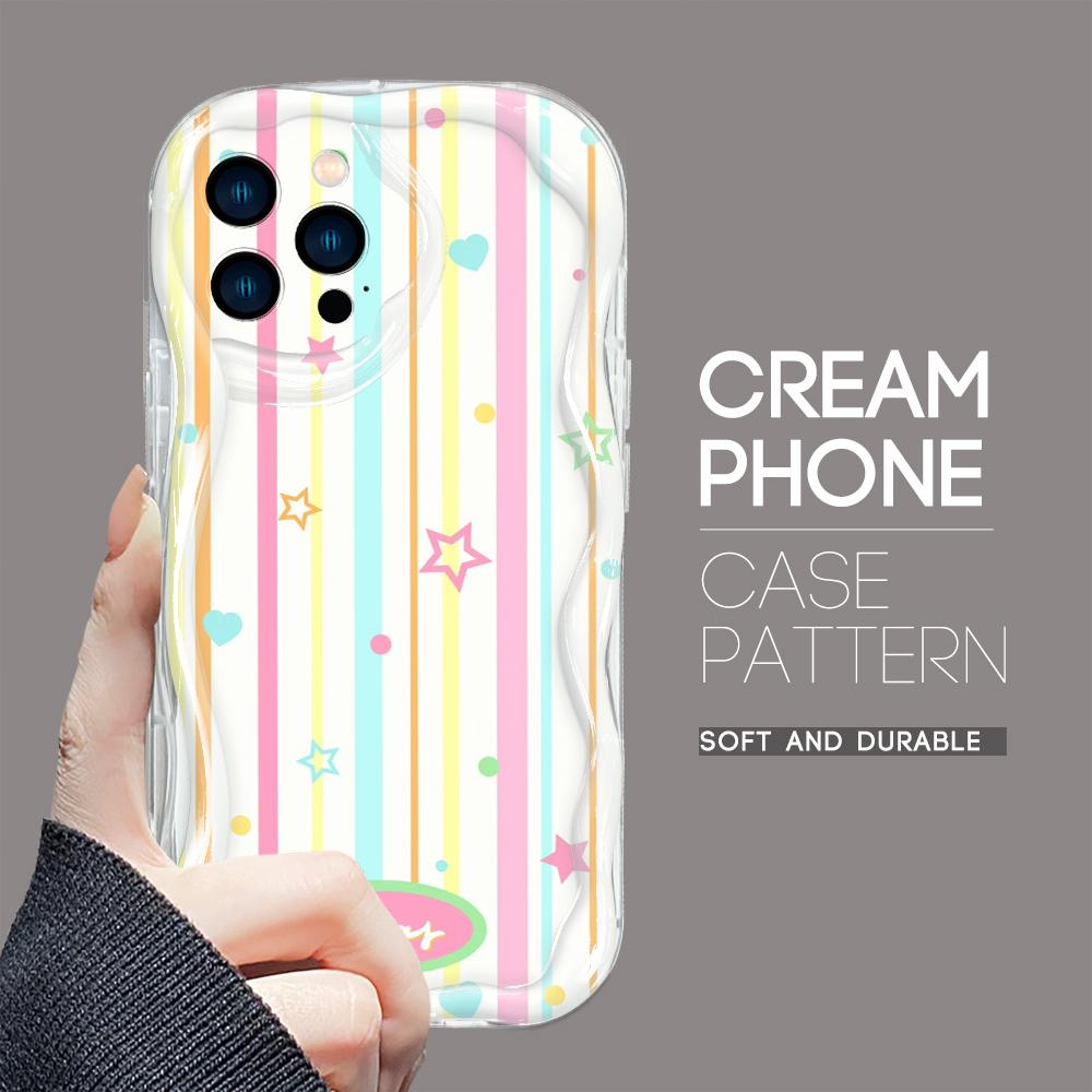 For iPhone 16 15 14 13 12 Pro Max Samsung S24 Ultra S23 S22 Plus Redmi Note 13 Pro Lattice Collection Cream Texture Soft Silicone Cover Phone Case