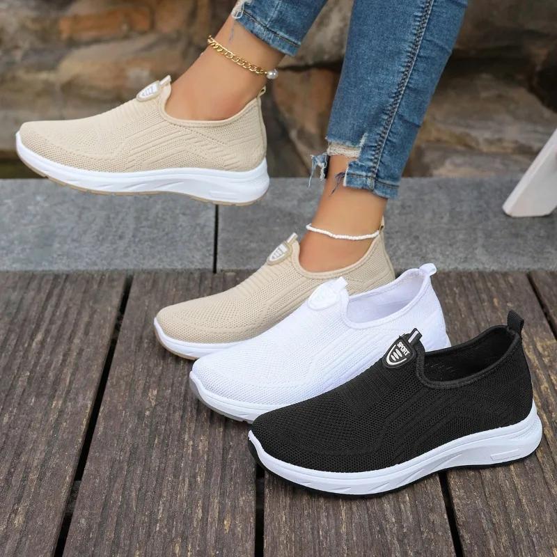 Fashion Summer New Mesh Breathable Large Size Lightweight Casual Shoes for Women Soft Sole One Step Single Shoes for Women