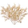 PASYOU Fake Leaves Plants for Christmas Decor, Gold Artificial Shrubs Grass Foliage Plastic Bulk Leaf Indoor Outdoor Home Garden Party Hotel Verandah
